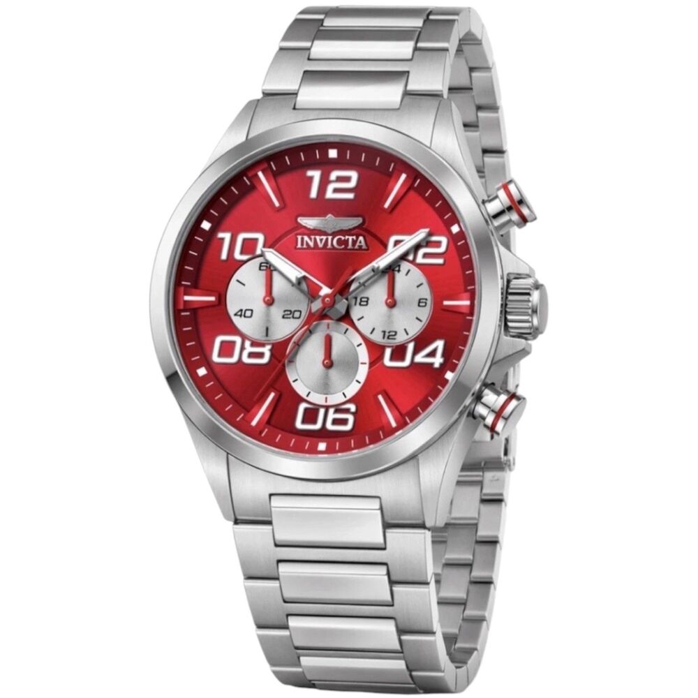 Invicta Speedway Verve 50426 Men's Watch Red Dial Silver Stainless Steel Band